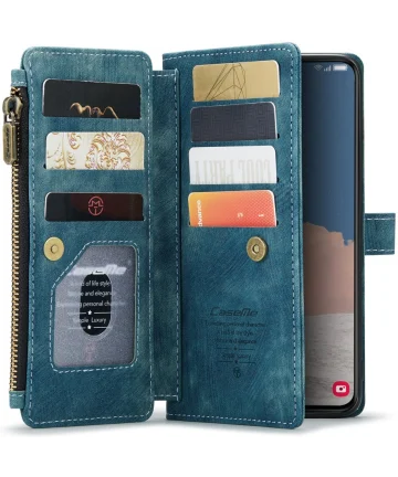 CaseMe C30 Samsung Galaxy S23 Hoesje Pasjeshouder Book Case Blauw Hoesjes