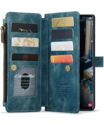 CaseMe C30 Samsung S23 Ultra Hoesje Pasjeshouder Book Case Blauw