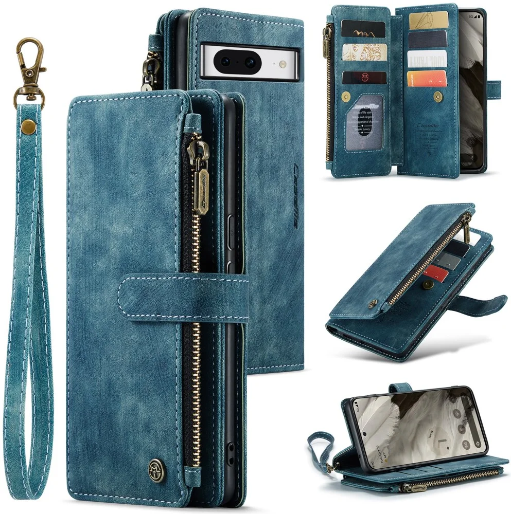 CaseMe C30 Google Pixel 8 Hoesje Pasjeshouder Book Case Blauw afbeelding 12