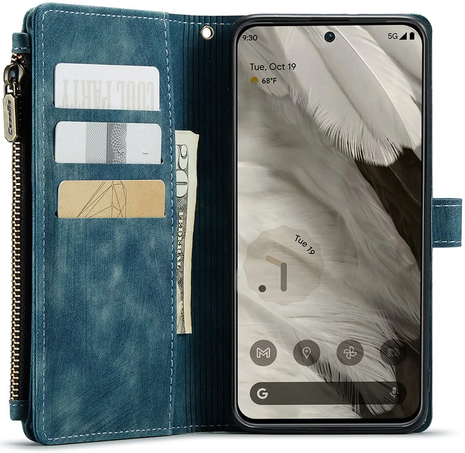 CaseMe C30 Google Pixel 8 Hoesje Pasjeshouder Book Case Blauw afbeelding 2