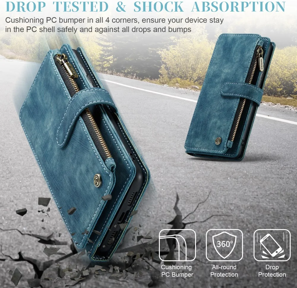 CaseMe C30 Google Pixel 8 Hoesje Pasjeshouder Book Case Blauw afbeelding 6