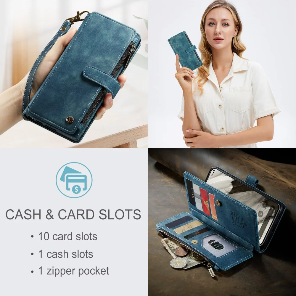 CaseMe C30 Google Pixel 8 Hoesje Pasjeshouder Book Case Blauw afbeelding 8