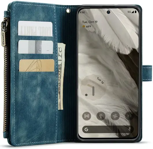 CaseMe C30 Google Pixel 8 Hoesje Pasjeshouder Book Case Blauw afbeelding 2