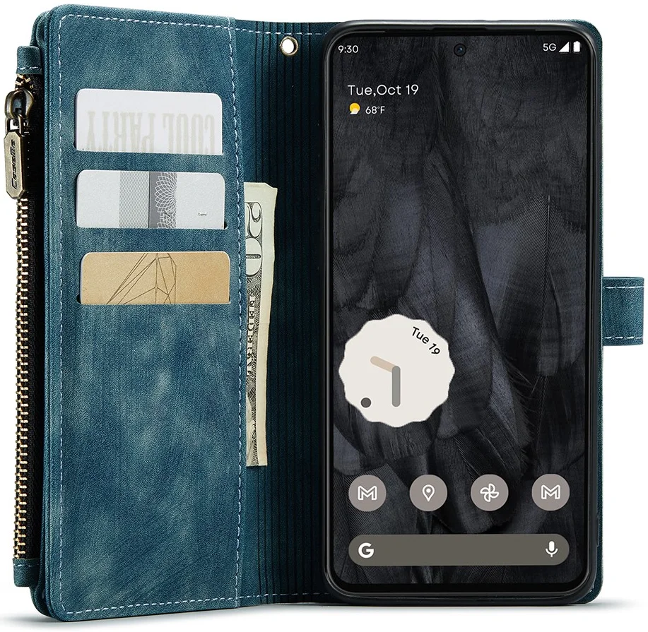 CaseMe C30 Google Pixel 8 Pro Hoesje Pasjeshouder Book Case Blauw afbeelding 2