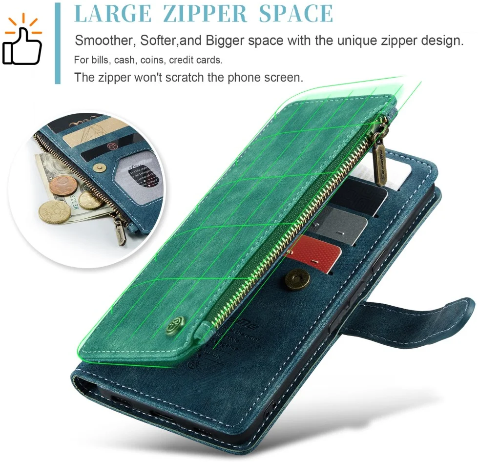 CaseMe C30 Google Pixel 8 Pro Hoesje Pasjeshouder Book Case Blauw afbeelding 4