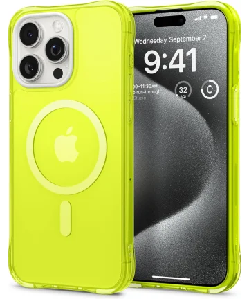 Spigen Cyrill Ultra Sheer Apple iPhone 15 Pro Max Hoesje MagSafe Lime Hoesjes
