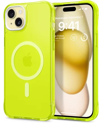 Spigen Cyrill Ultra Sheer Apple iPhone 15 Hoesje met MagSafe Lime Hoesjes