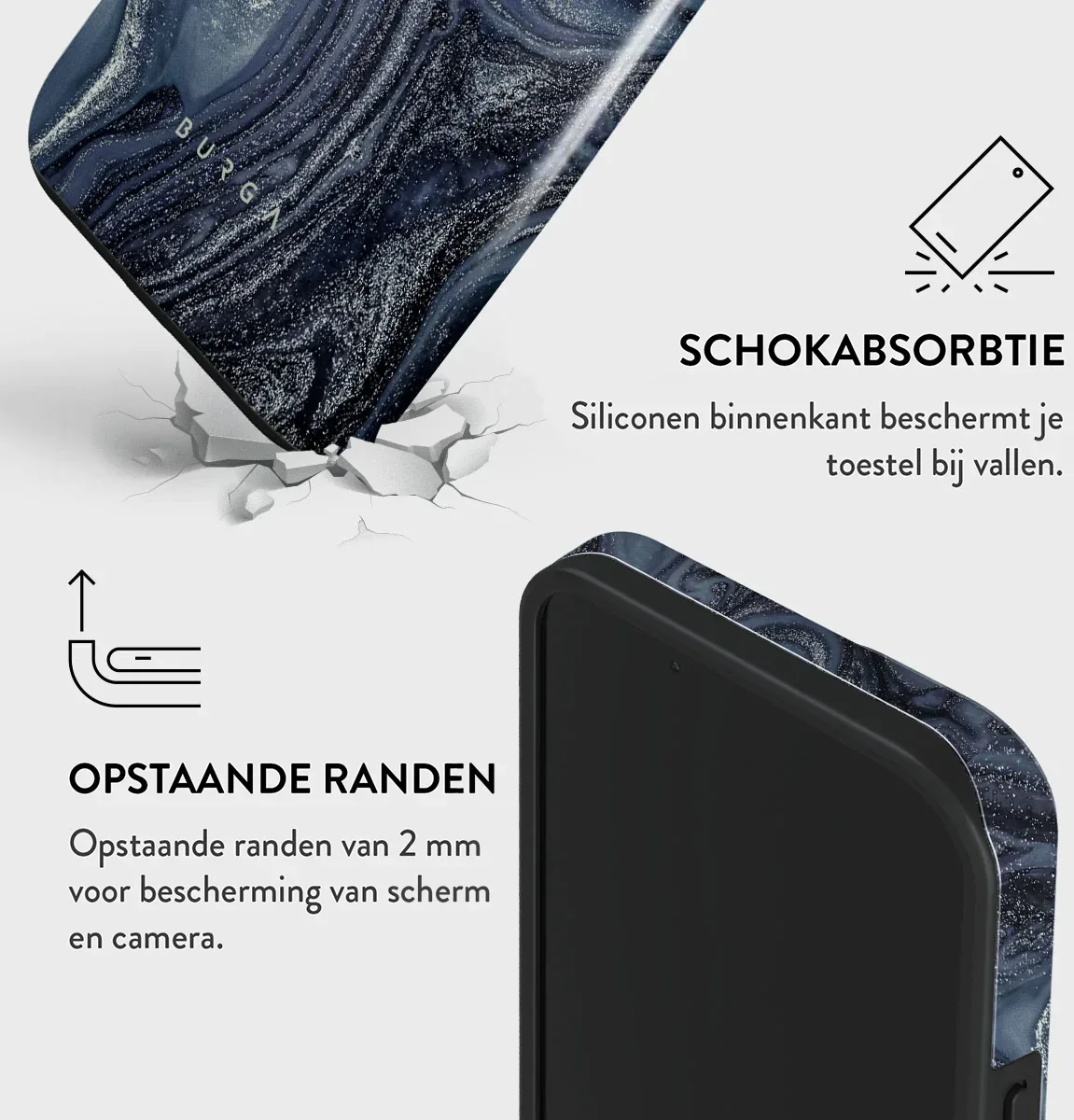 Burga Tough MagSafe Apple iPhone 15 Plus Hoesje Navy Trench afbeelding 4