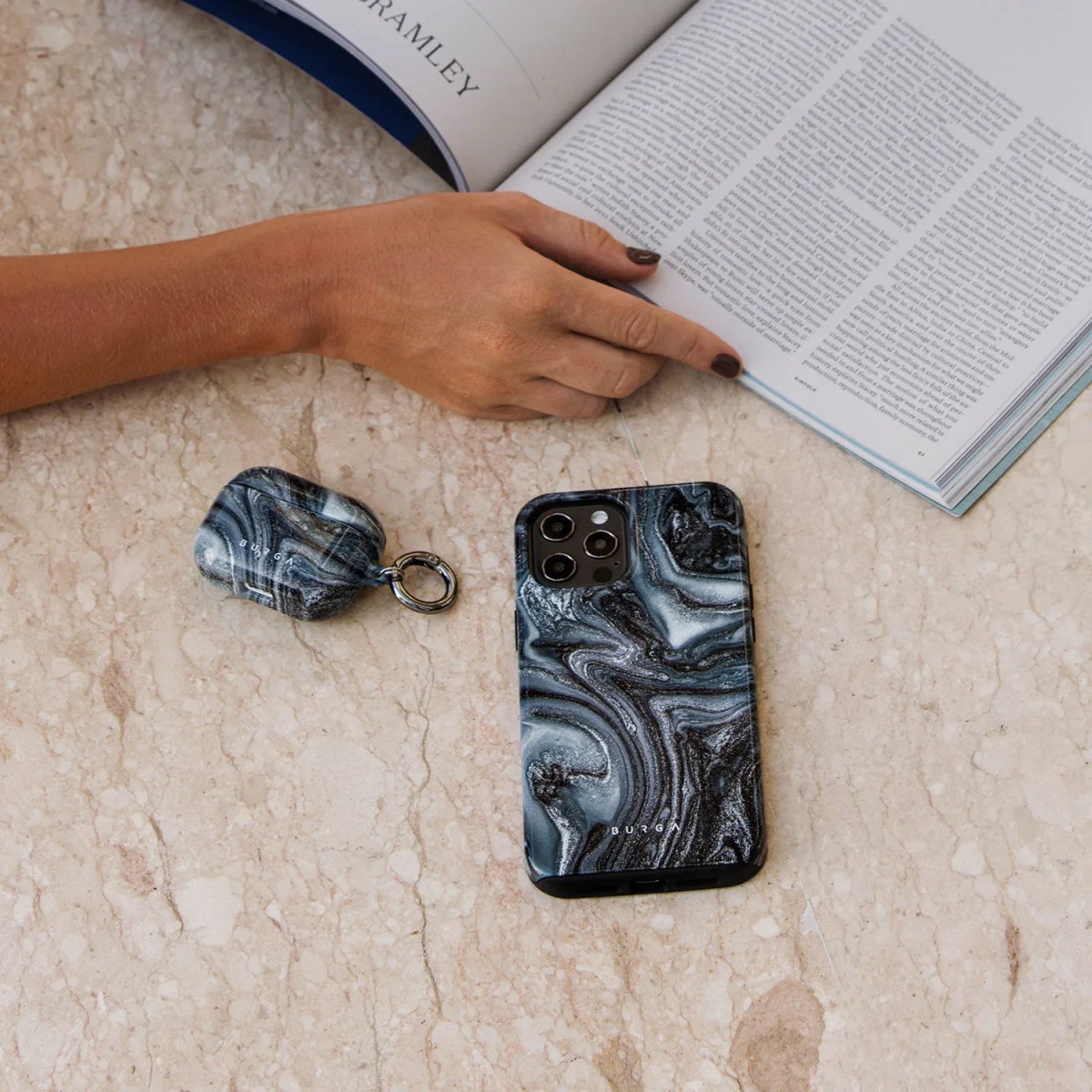 Burga Tough MagSafe Apple iPhone 15 Plus Hoesje Navy Trench afbeelding 7