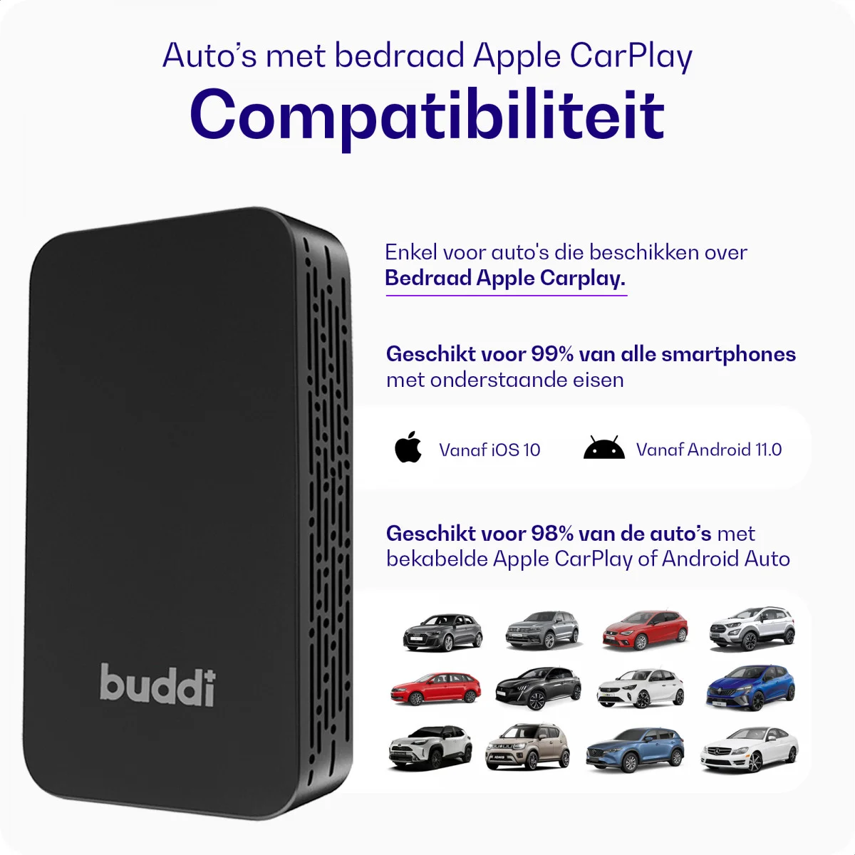 Adaptateur Bluetooth Buddi pour Apple Carplay