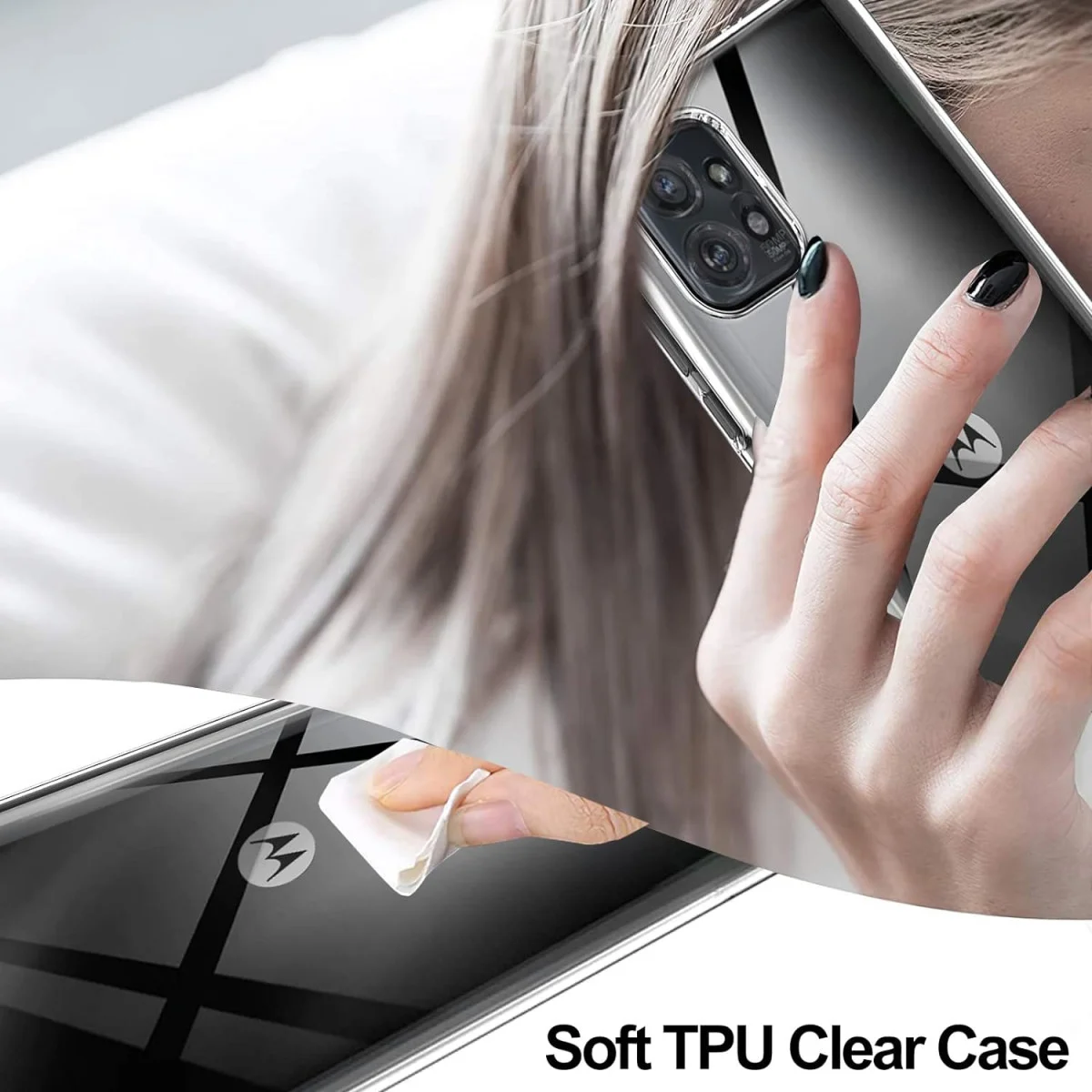 Motorola Edge 40 Neo Hoesje Dun TPU Back Cover Transparant afbeelding 4