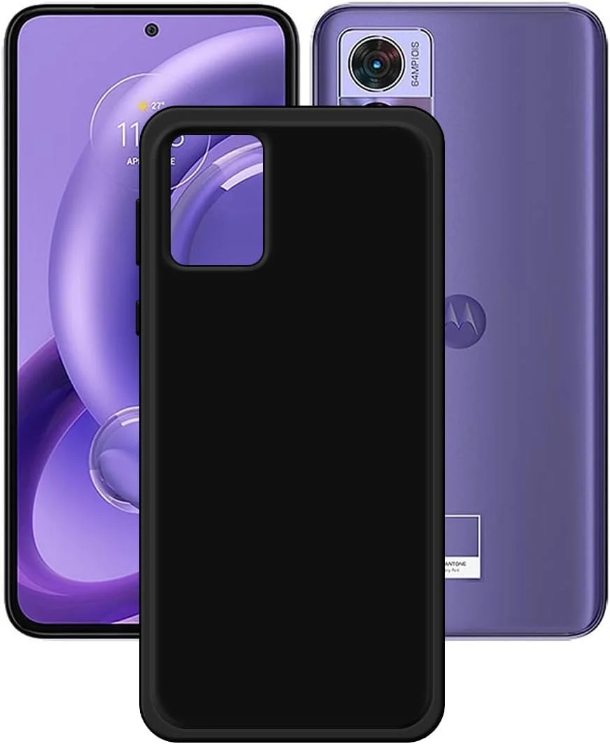 Motorola Edge 40 Neo Hoesje Matte Back Cover Dun TPU Zwart afbeelding 1