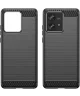 Motorola Edge 40 Neo Hoesje Geborsteld TPU Flexibele Back Cover Zwart
