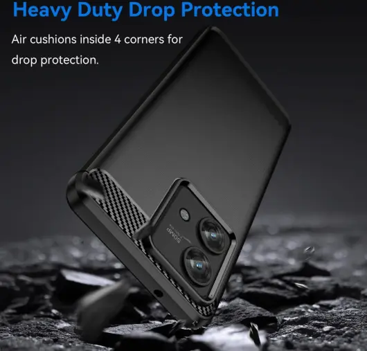 Motorola Edge 40 Neo Hoesje Geborsteld TPU Flexibele Back Cover Zwart afbeelding 4