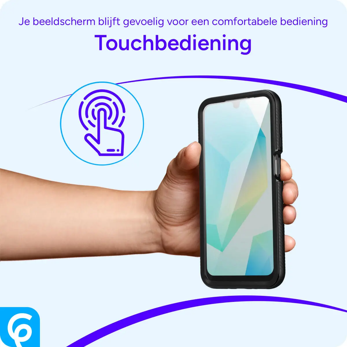 Samsung Galaxy A05s Hoesje Full Protect 360° Cover Hybride Zwart afbeelding 4