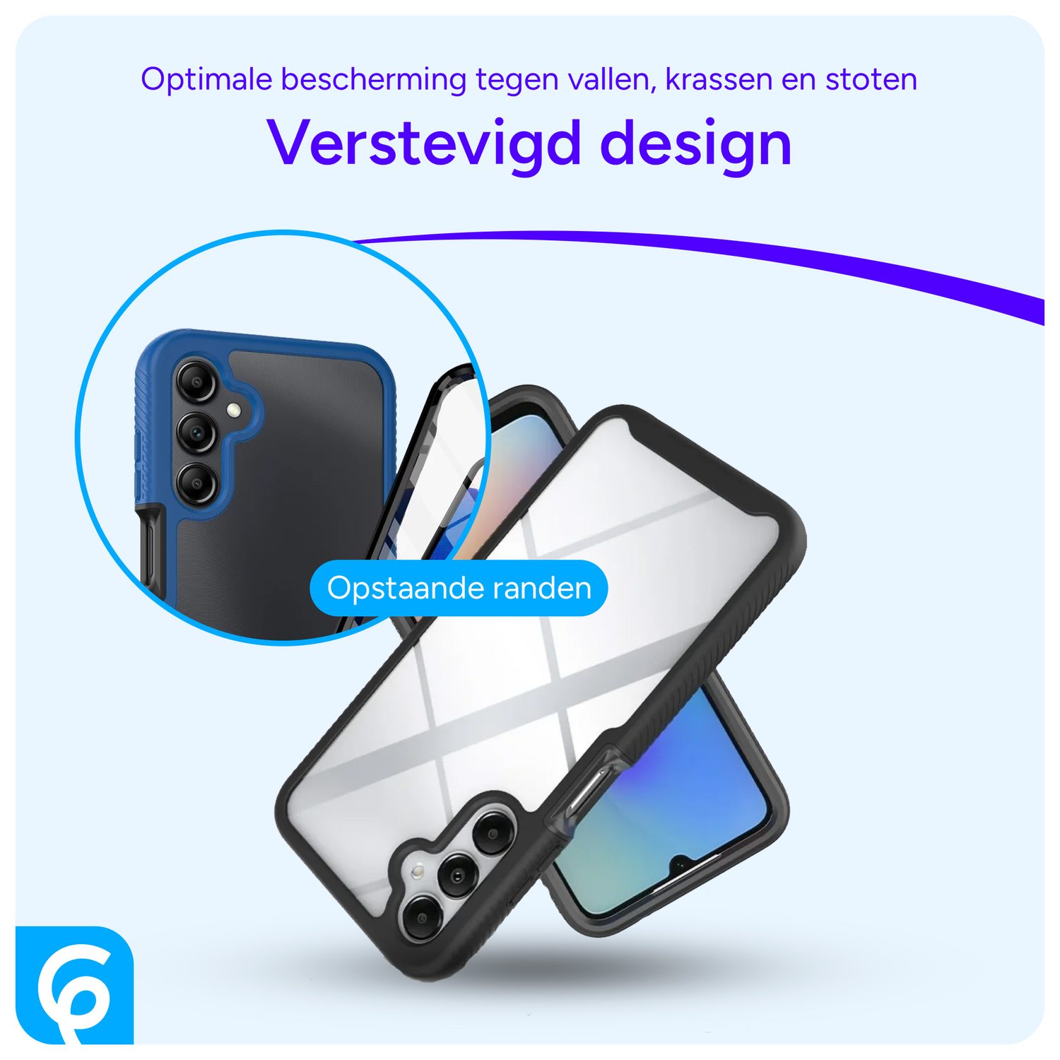 Samsung Galaxy A05s Hoesje Full Protect 360° Cover Hybride Blauw afbeelding 4