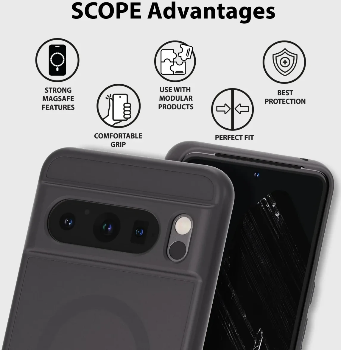 Whitestone Scope Case Google Pixel 8 Pro Hoesje MagSafe Zwart afbeelding 2
