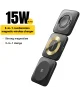 Essager 3-in-1 Opvouwbare Draadloze Lader iPhone/AirPods/Watch Zwart