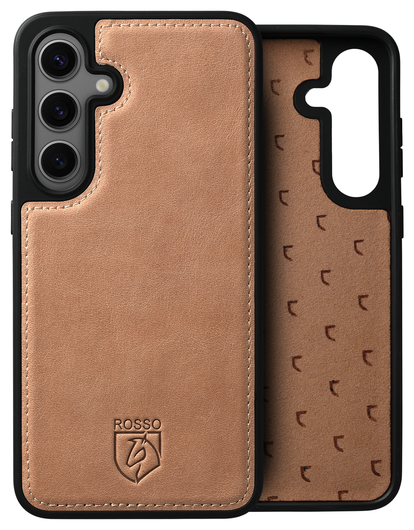 Rosso Elite Samsung Galaxy S24 Hoesje MagSafe Leer Lichtbruin afbeelding 10