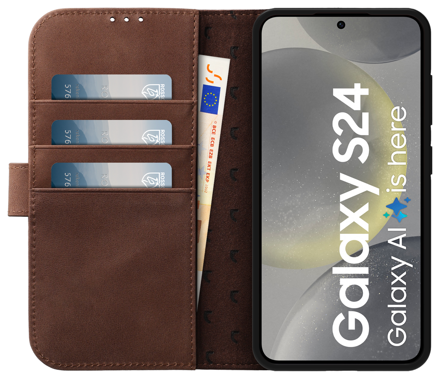 Rosso Elite Samsung Galaxy S24 Hoesje MagSafe Leer Bruin afbeelding 2