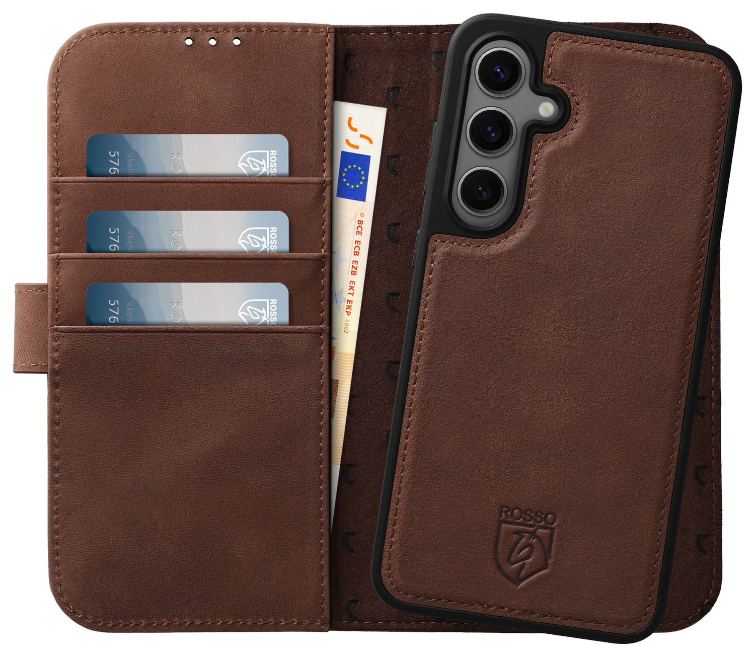 Rosso Elite Samsung Galaxy S24 Hoesje MagSafe Leer Bruin afbeelding 1