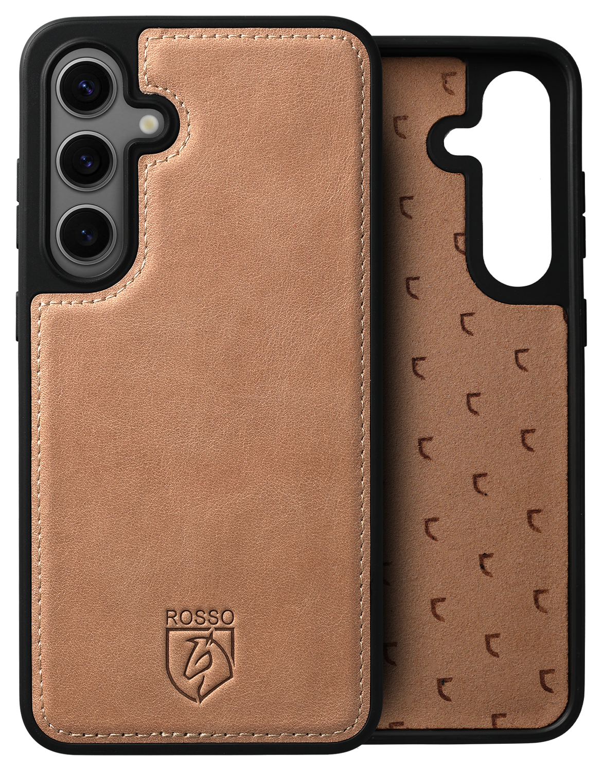 Rosso Elite Samsung Galaxy S24 Plus Hoesje MagSafe Leer Lichtbruin afbeelding 8