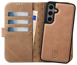 Rosso Elite Samsung Galaxy S24 Plus Hoesje MagSafe Leer Lichtbruin afbeelding