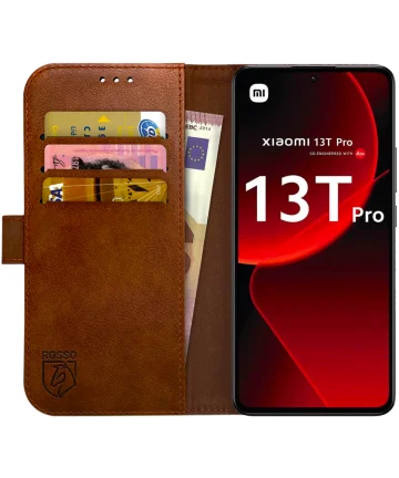 Rosso Element Xiaomi 13T / 13T Pro Hoesje Book Case Wallet Bruin Hoesjes