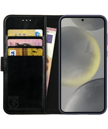 Rosso Element Samsung Galaxy S24 Hoesje Book Case Wallet Zwart Hoesjes
