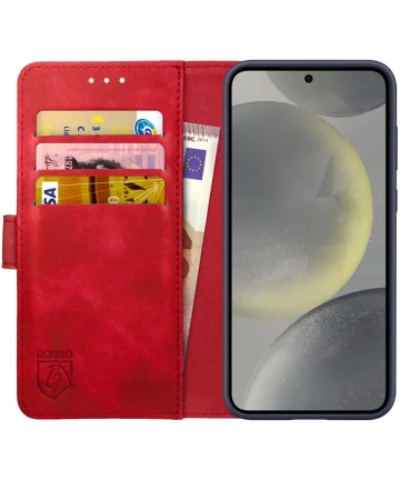 Rosso Element Samsung Galaxy S24 Hoesje Book Case Wallet Rood Hoesjes