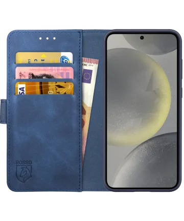 Rosso Element Samsung Galaxy S24 Hoesje Book Case Wallet Blauw Hoesjes