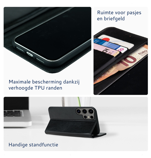 Rosso Element Samsung Galaxy S24 Ultra Hoesje Book Case Wallet Zwart afbeelding 3