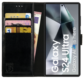 Rosso Element Samsung Galaxy S24 Ultra Hoesje Book Case Wallet Zwart afbeelding