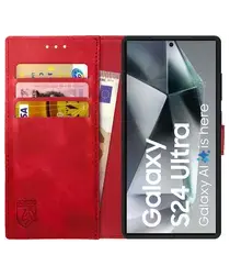 Rosso Element Samsung Galaxy S24 Ultra Hoesje Book Case Wallet Rood afbeelding