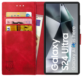 Rosso Element Samsung Galaxy S24 Ultra Hoesje Book Case Wallet Rood