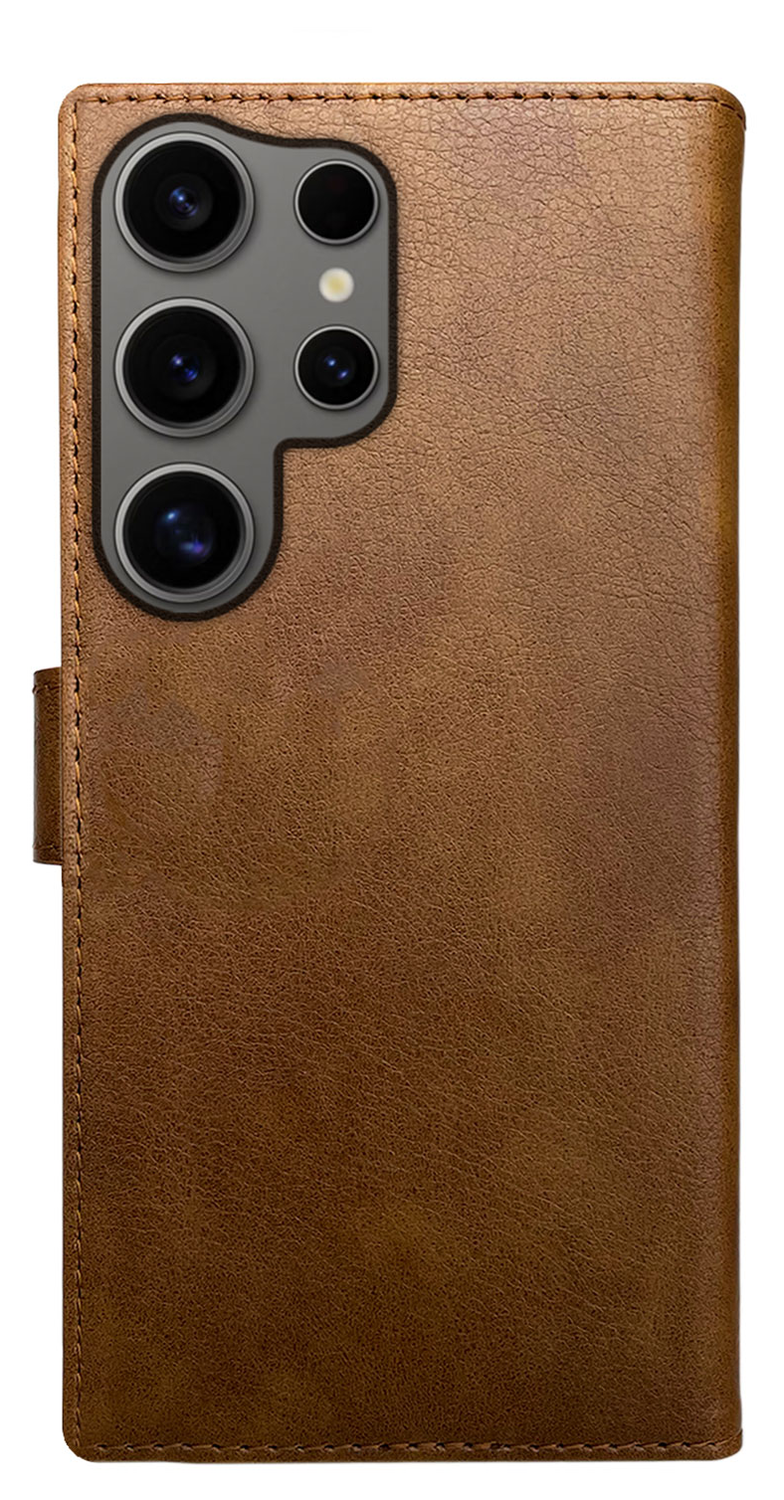Rosso Element Samsung Galaxy S24 Ultra Hoesje Book Case Wallet Bruin afbeelding 2
