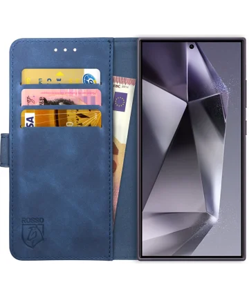 Rosso Element Samsung Galaxy S24 Ultra Hoesje Book Case Wallet Blauw Hoesjes