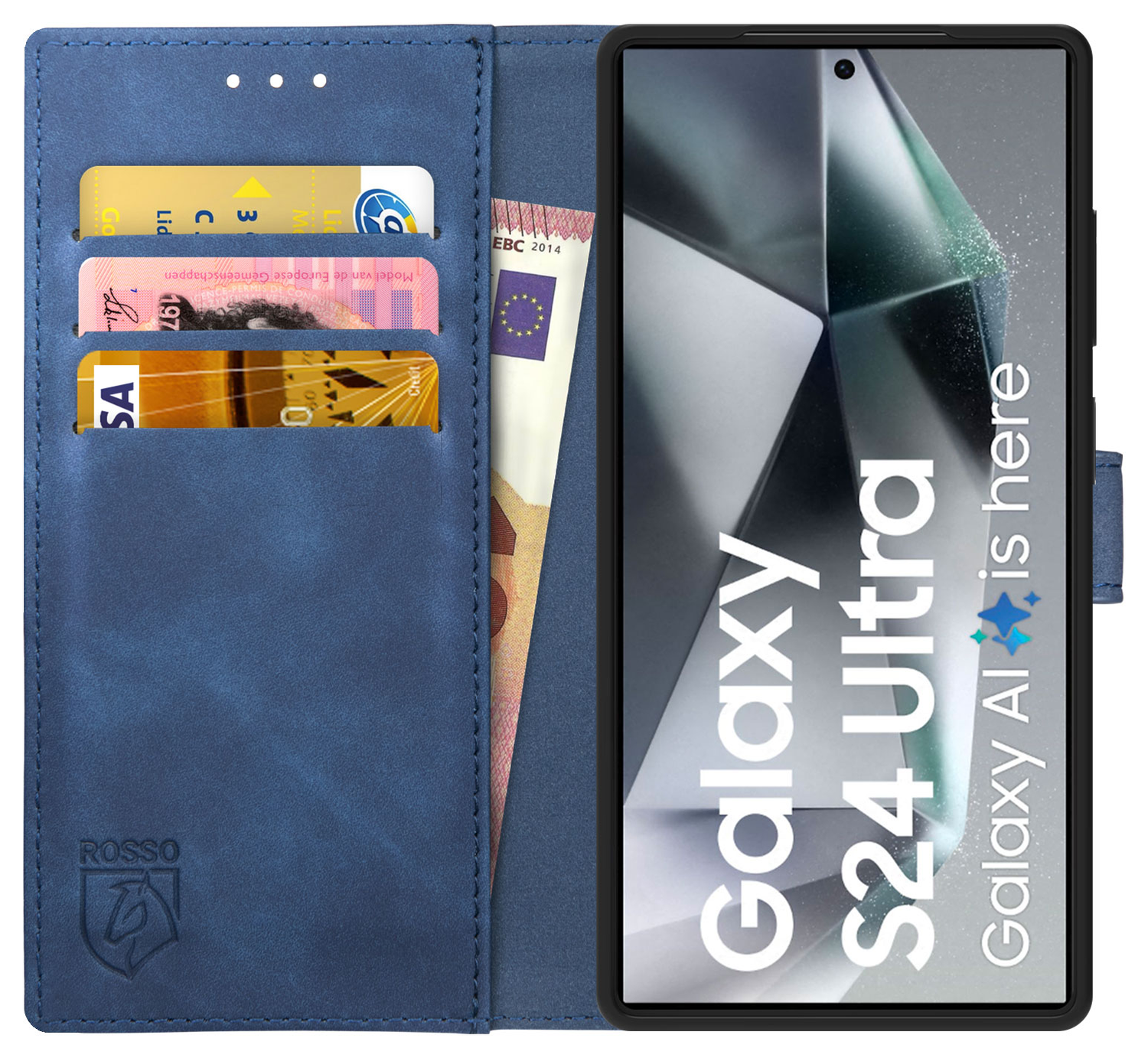 Rosso Element Samsung Galaxy S24 Ultra Hoesje Book Case Wallet Blauw afbeelding 1