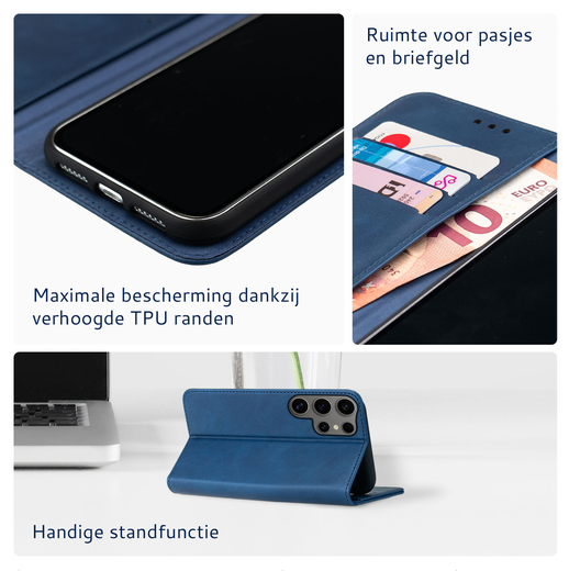 Rosso Element Samsung Galaxy S24 Ultra Hoesje Book Case Wallet Blauw afbeelding 3