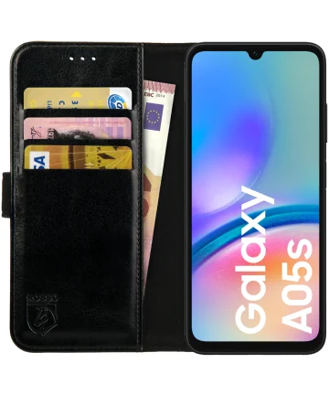 Rosso Element Samsung Galaxy A05s Hoesje Book Case Wallet Zwart Hoesjes