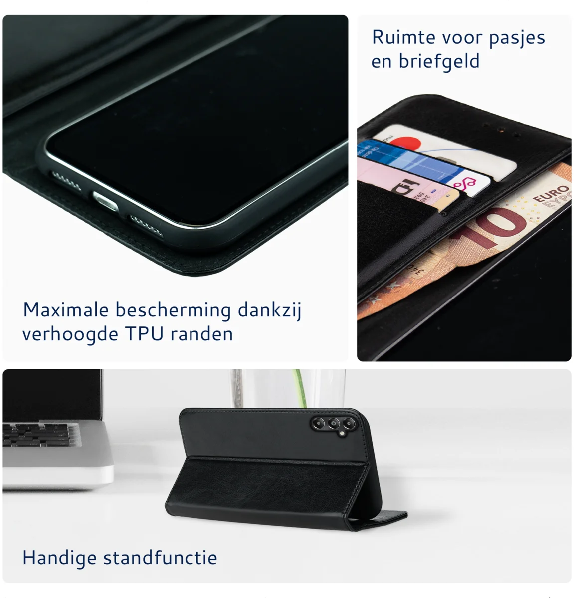 Rosso Element Samsung Galaxy A05s Hoesje Book Case Wallet Zwart afbeelding 4