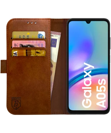 Rosso Element Samsung Galaxy A05s Hoesje Book Case Wallet Bruin Hoesjes