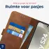 Rosso Deluxe Samsung Galaxy S24 Hoesje Echt Leer Book Case Bruin afbeelding 5