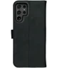 Rosso Deluxe Samsung Galaxy S24 Ultra Hoesje Echt Leer Book Case Zwart