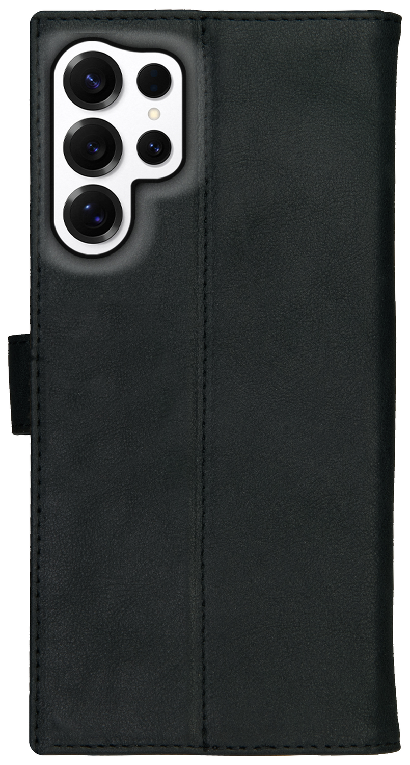 Rosso Deluxe Samsung Galaxy S24 Ultra Hoesje Echt Leer Book Case Zwart afbeelding 11