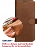 Rosso Deluxe Samsung Galaxy S24 Ultra Hoesje Echt Leer Book Case Bruin