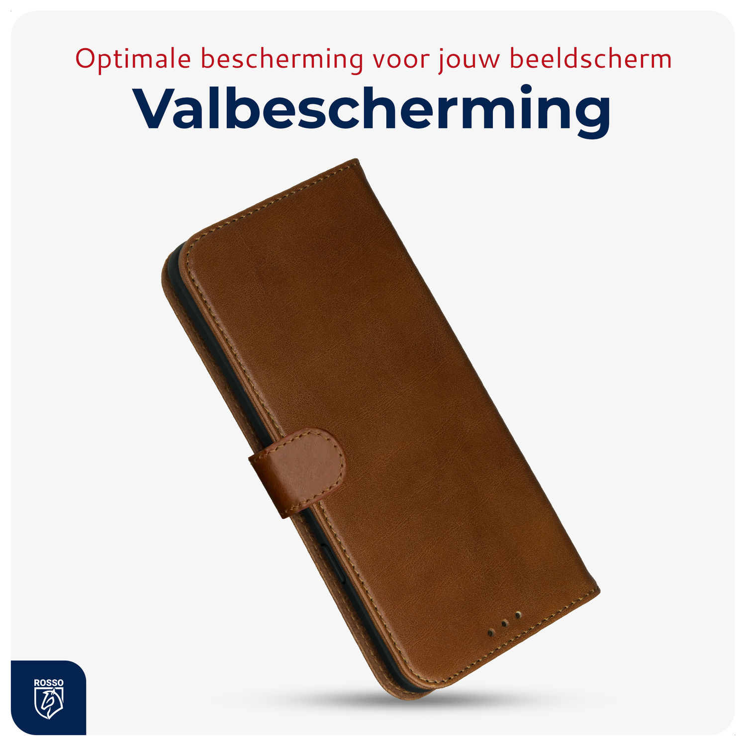 Rosso Deluxe Samsung Galaxy S24 Ultra Hoesje Echt Leer Book Case Bruin afbeelding 7