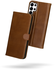 Rosso Deluxe Samsung Galaxy S24 Ultra Hoesje Echt Leer Book Case Bruin afbeelding 13