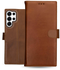 Rosso Deluxe Samsung Galaxy S24 Ultra Hoesje Echt Leer Book Case Bruin afbeelding 2