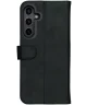 Rosso Deluxe Samsung Galaxy A15 Hoesje Echt Leer Book Case Zwart